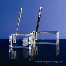 Single Crystal Glass Pen Holder Craft for Office Decoration